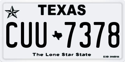 TX license plate CUU7378