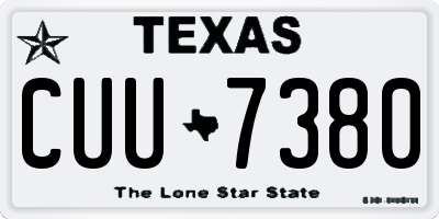TX license plate CUU7380