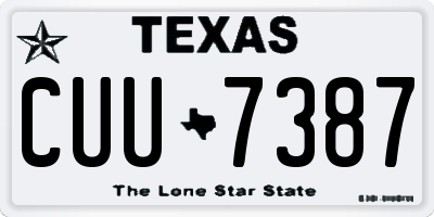 TX license plate CUU7387