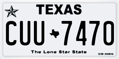 TX license plate CUU7470