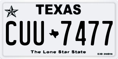 TX license plate CUU7477