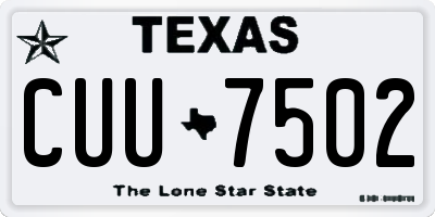 TX license plate CUU7502