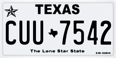 TX license plate CUU7542