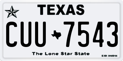 TX license plate CUU7543