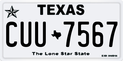 TX license plate CUU7567