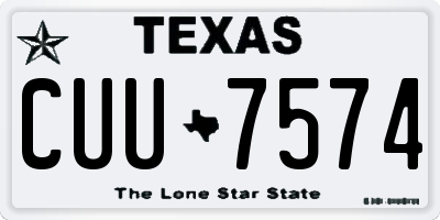 TX license plate CUU7574