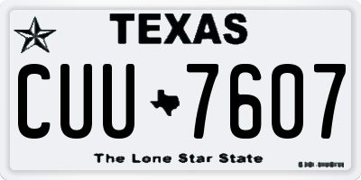 TX license plate CUU7607