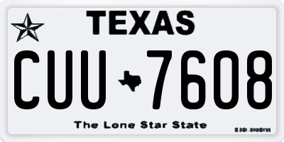 TX license plate CUU7608