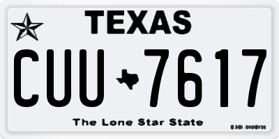 TX license plate CUU7617