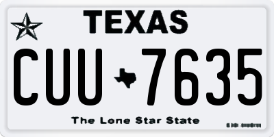 TX license plate CUU7635