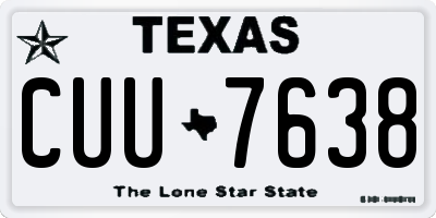TX license plate CUU7638
