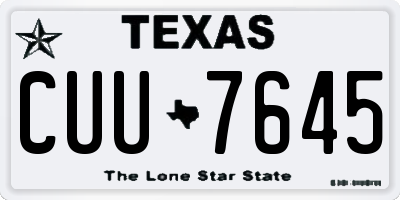 TX license plate CUU7645