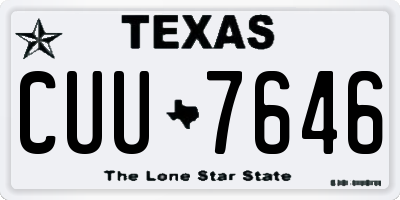 TX license plate CUU7646