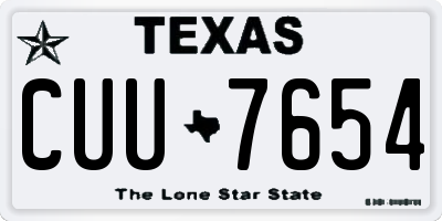 TX license plate CUU7654