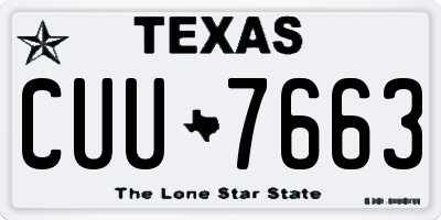 TX license plate CUU7663