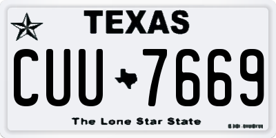 TX license plate CUU7669