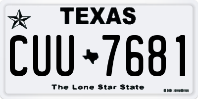 TX license plate CUU7681