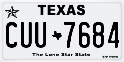 TX license plate CUU7684
