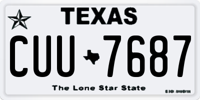 TX license plate CUU7687