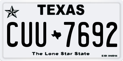 TX license plate CUU7692