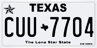TX license plate CUU7704