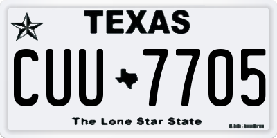 TX license plate CUU7705