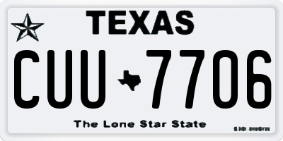 TX license plate CUU7706
