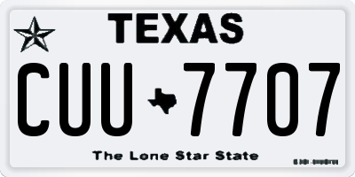 TX license plate CUU7707