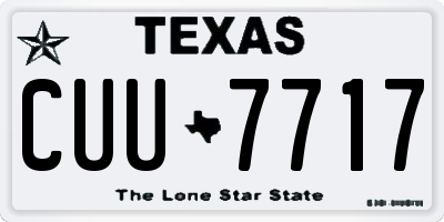 TX license plate CUU7717