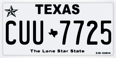 TX license plate CUU7725