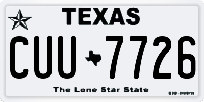 TX license plate CUU7726