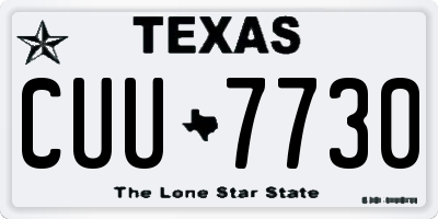 TX license plate CUU7730