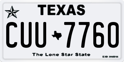 TX license plate CUU7760
