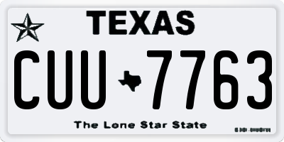 TX license plate CUU7763