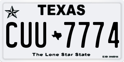 TX license plate CUU7774