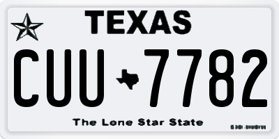 TX license plate CUU7782