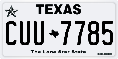 TX license plate CUU7785