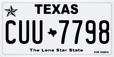 TX license plate CUU7798