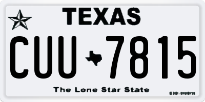 TX license plate CUU7815
