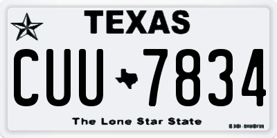 TX license plate CUU7834