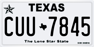 TX license plate CUU7845