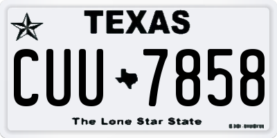 TX license plate CUU7858