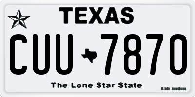 TX license plate CUU7870