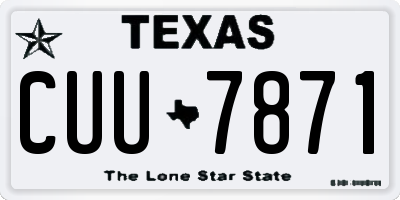 TX license plate CUU7871