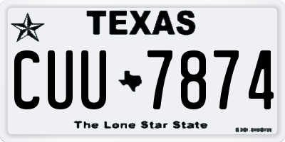 TX license plate CUU7874