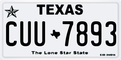 TX license plate CUU7893