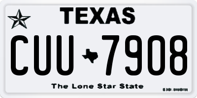 TX license plate CUU7908
