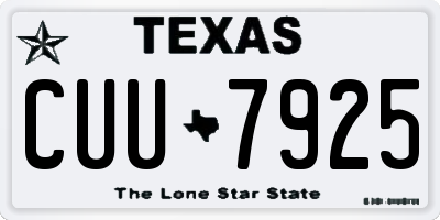 TX license plate CUU7925