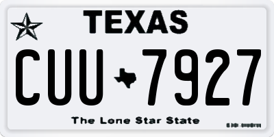 TX license plate CUU7927