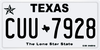 TX license plate CUU7928